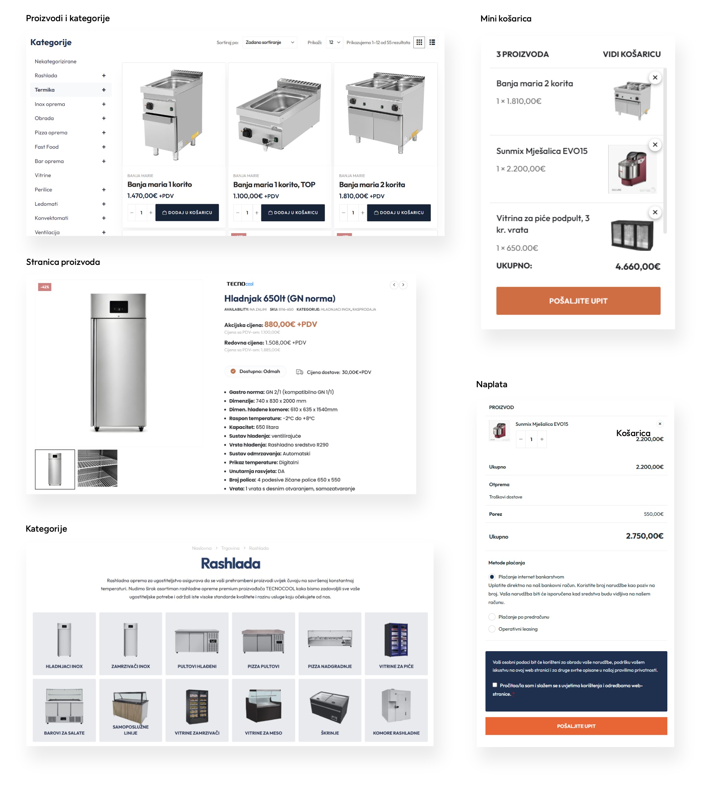 UX elementi web trgovine hco.hr