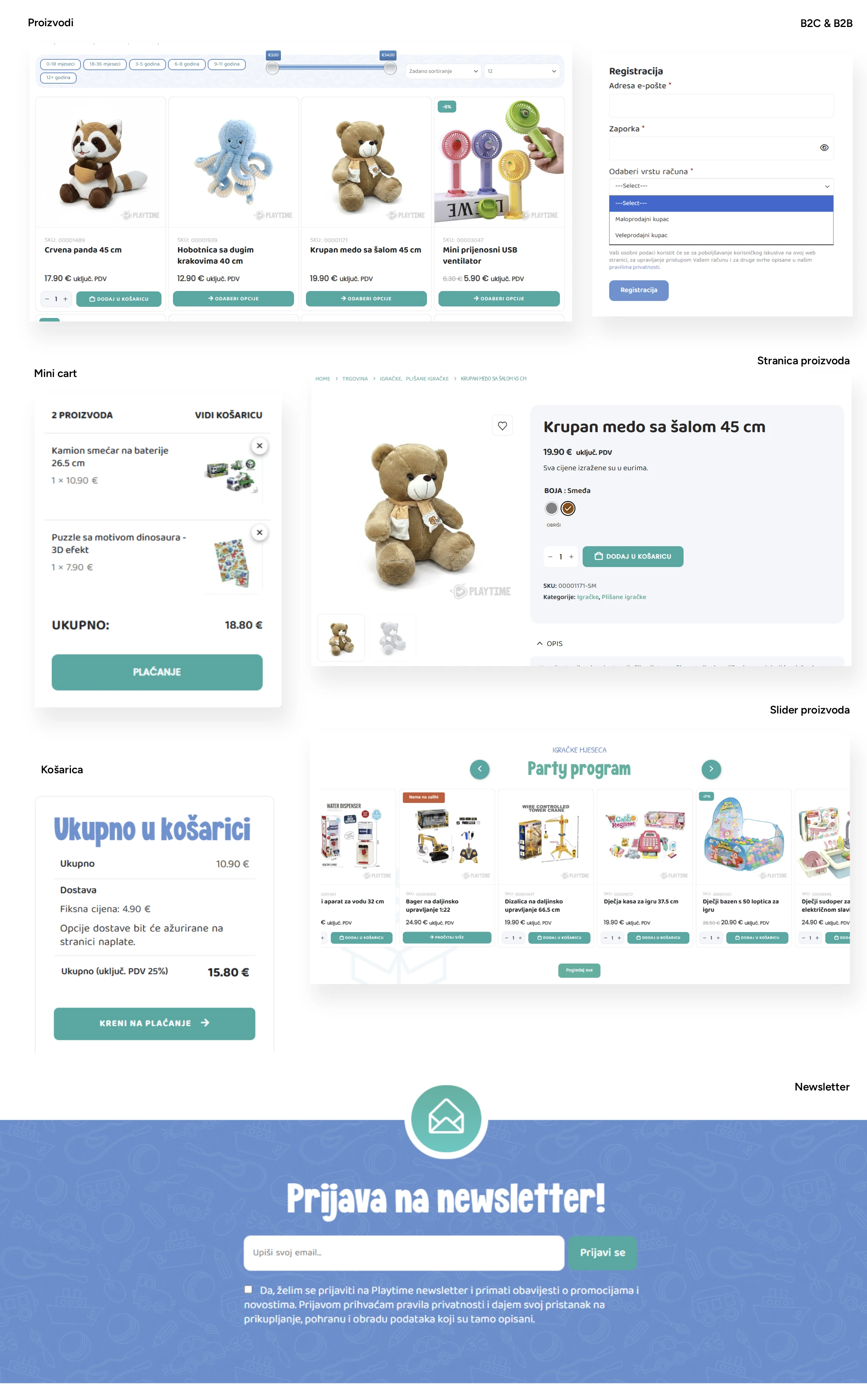 UX Elementi web trgovine playtime.hr