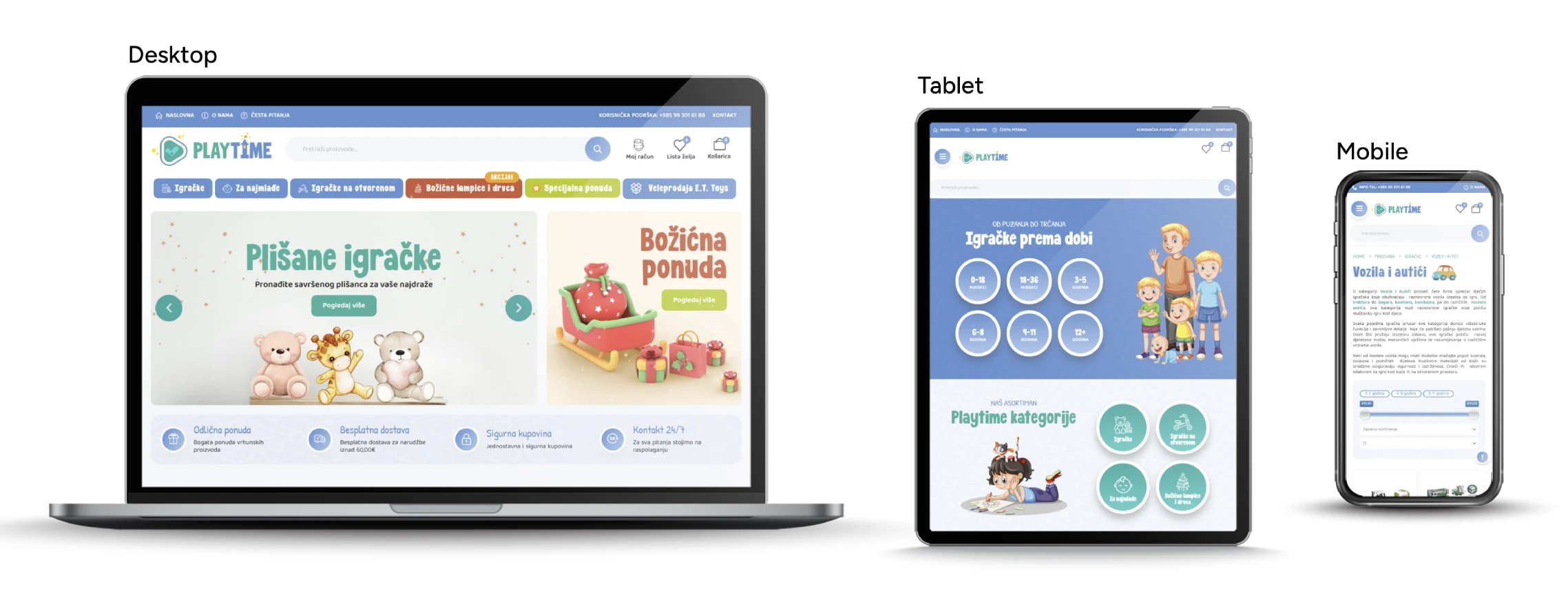 Responzivna web stranica playtime.hr