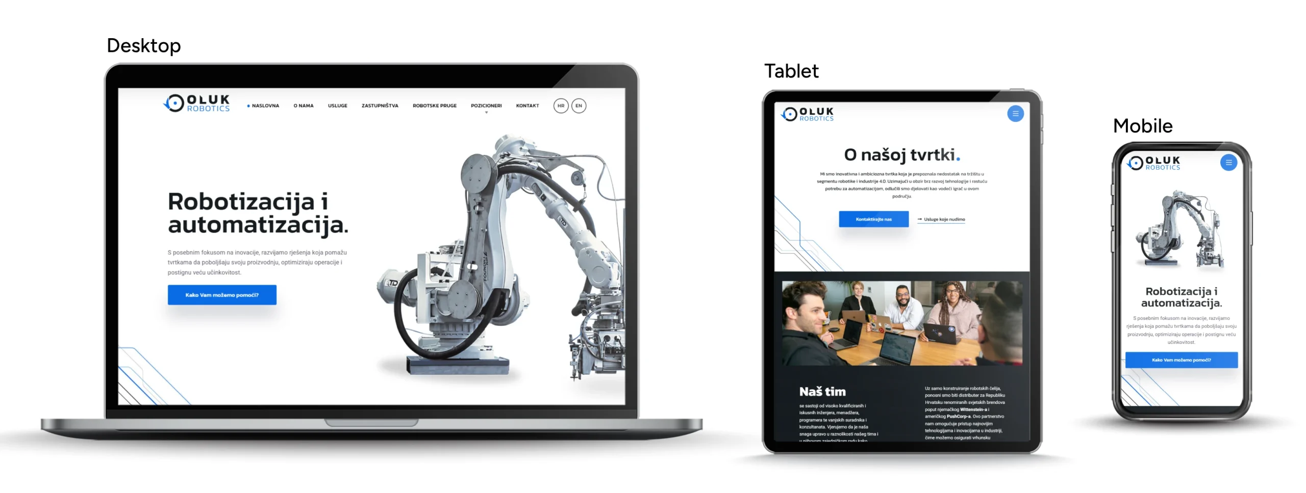 Responzivna web stranica oluk-robotics.hr